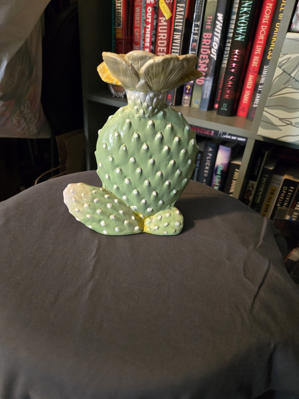 Green Ceramic Cactus Sculpture Vase - Decorative Home Art